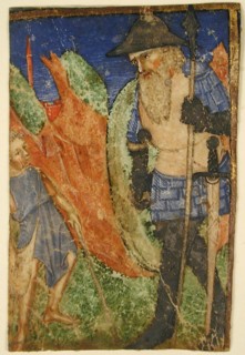 David and Goliath, French, ca. 1400.