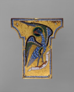 Plaque from a Cross with the Eagle of Saint John, French, ca. 1185-95.