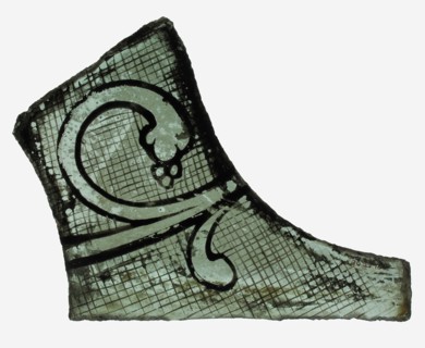 Glass Fragment, French (?), 13th-14th century.