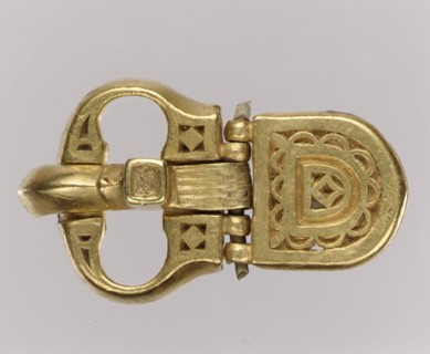 Gold Belt Buckle and Gold Strap End, Langobardic, ca. 600.