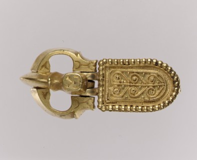 Gold Belt Buckle and Gold Strap End, Langobardic, ca. 600.
