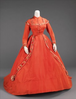 Afternoon dress, American, ca. 1865.