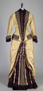 Dinner dress, American, ca. 1877.