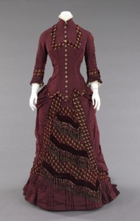 Dinner dress, American, ca. 1880.