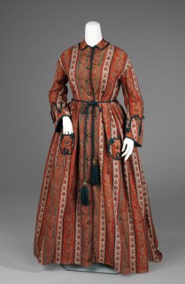 Dressing gown, American, ca. 1875.
