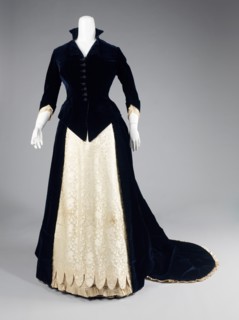 Evening dress, American, 1881.