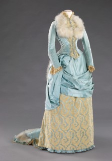 Evening dress, American, 1885.