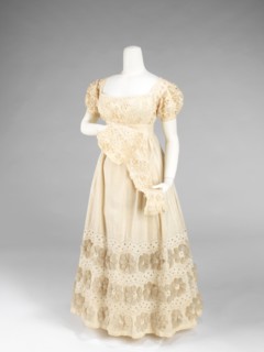 Evening dress, American, ca. 1820.