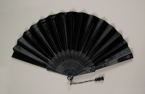 Mourning fan, American, 1880-89.