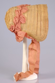 Poke bonnet, American, ca. 1850.