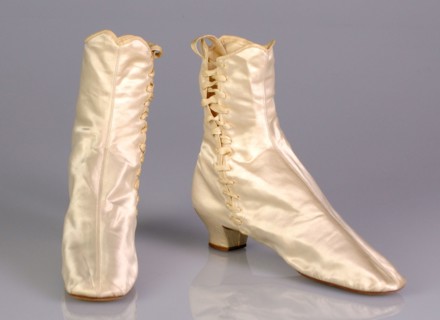 Wedding boots, American, 1873.