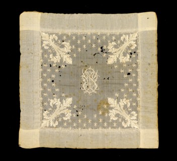 Wedding handkerchief, American, 1855.