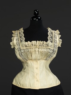 Corset cover, American or European, 1889.