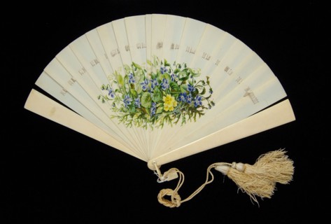Brisé fan, French, 1870-90.