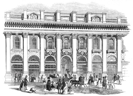 The new Royal Exchange - the south entrance, 1844. Creator: Unknown.