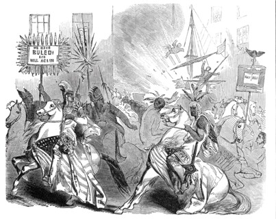 Great Native Procession, in New York, 1844. Creator: Unknown.