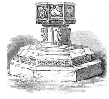 Font in Caistor Church, Norfolk, 1845. Creator: Unknown.