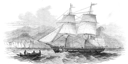 The London and Madeira packet brig "Dart", entering Funchal Roads, 1845. Creator: Unknown.