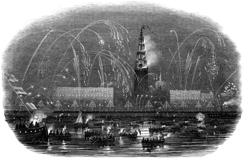 The Illumination of Antwerp, at Her Majesty's Return, 1845. Creator: Unknown.