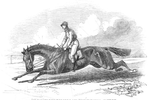 The Baron, the winner of the Great St. Leger 1845 - drawn by Herring, 1845. Creator: Unknown.