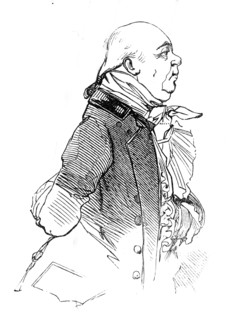Old-fashioned London shopkeeper, 1845. Creator: Unknown.