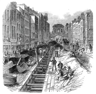 Fleet-Street, deepening the sewer, 1845. Creator: Unknown.