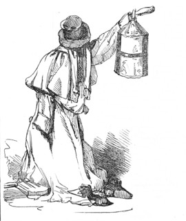 Night watchman with lantern, 1845.  Creator: Unknown.