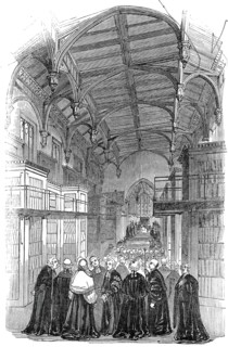 The Library - presentation of the address, Lincoln's Inn New Buildings, 1845. Creator: Unknown.