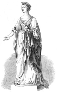 Marble statue of Her Majesty, in the Royal Exchange, 1845. Creator: W. J. Linton.