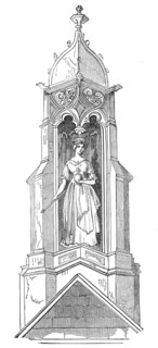 Statue of Queen Victoria, on the Great South Gable, Lincoln's Inn New Buildings, 1845. Creator: Unknown.