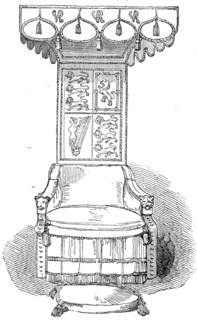 Her Majesty's State Chair, Great Hall, Lincoln's Inn New Buildings, 1845. Creator: Unknown.