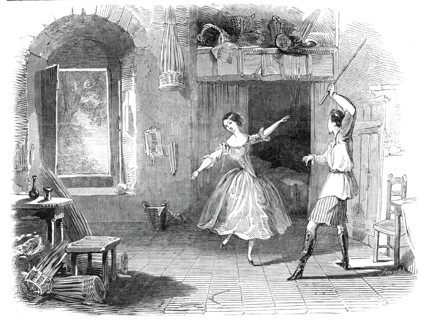 Scene from the ballet of "Le Diable a Quatre", at the Princess' Theatre, 1845. Creator: Unknown.