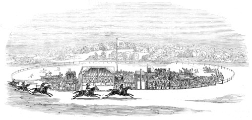 Races at Wheat Croft - Col. Thompson's "Hamlet" winning the Lascelles Cup, 1845. Creator: Unknown.