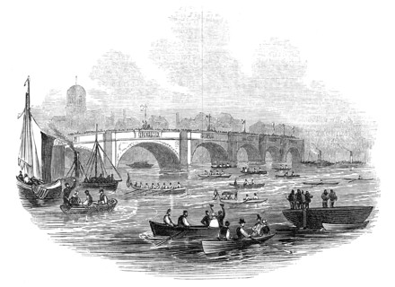 The Newcastle Boat Race, 1845. Creator: Unknown.