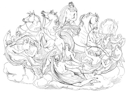 Sculpture prize - "The Hours leading the Horses of the Sun", - by Mr. A. Brown, 1845. Creator: Unknown.