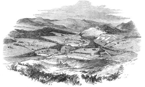 Blair Castle and Glen Tilt from the top of Tulloch, 1844. Creator: Unknown.
