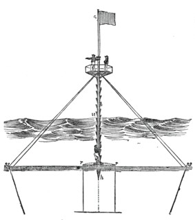 Capt. Bullock's safety beacon on Goodwin Sands, 1844. Creator: Unknown.