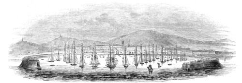 Inspection of Revenue Cruisers, in Kingstown Harbour, Dublin, 1844. Creator: Unknown.
