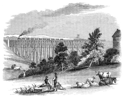 Timber Viaduct on the Darlington and Newcastle Railway, 1844. Creator: Unknown.