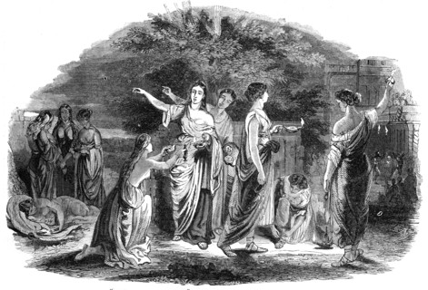 The Wise and Foolish Virgins, in the Royal Academy Exhibition, painted by Lauder, 1844. Creator: Unknown.