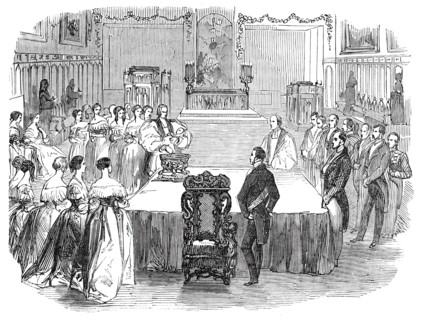The Christening in the Chapel, 1844. Creator: Unknown.