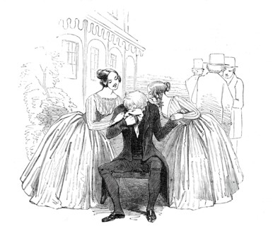 Scene from the new comedy of "Old Heads and Young Hearts", at the Haymarket Theatre, 1844. Creator: Unknown.