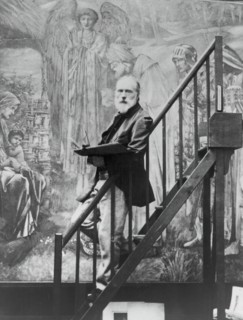 Edward Burne-Jones at work on the Star of Bethlehem, 1895. Creator: Barbara Leighton.