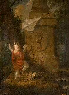 Artist's Advertisement - Cherub with Kite at Monument [undated]. Creator: James Millar.