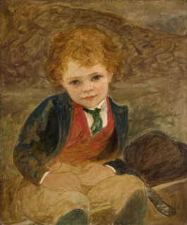 Study Of A Boy Sitting In A Wheelbarrow