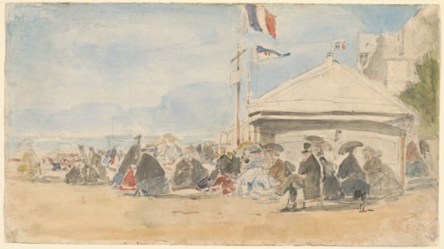 Beach House with Flags at Trouville