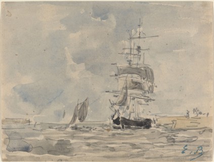 Seascape with Sailing Vessel