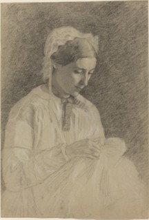 Woman Embroidering