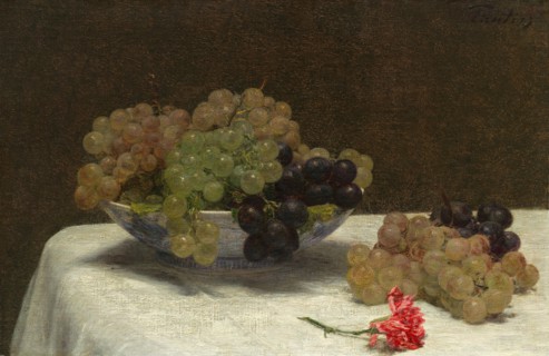 Still Life with Grapes and a Carnation