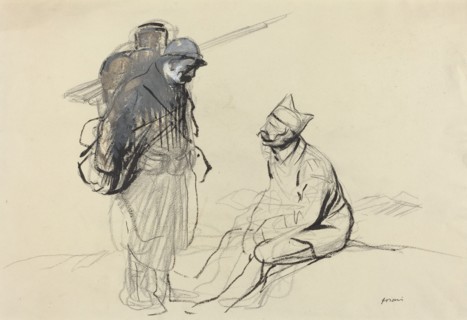 Poilu and Tommy Conversing